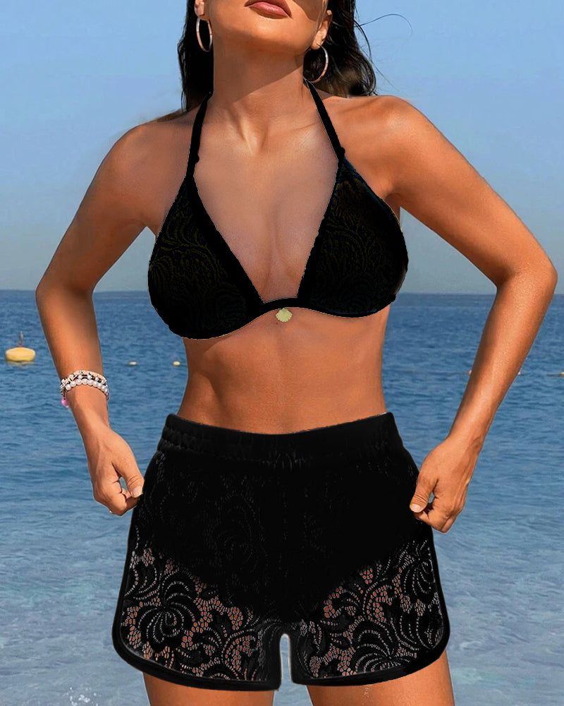 Zenviro® | Elegante Effen Kanten Bikiniset