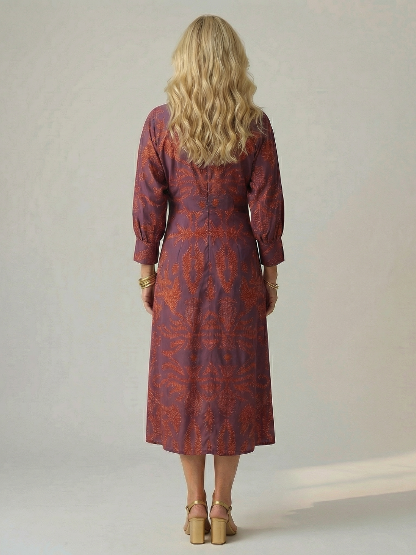 Luna | Natuurlijke Wikkel Midi Jurk