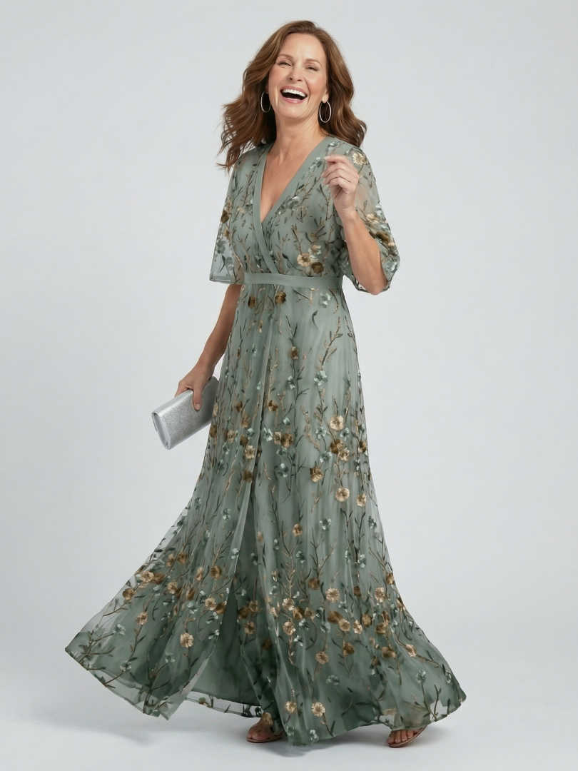 Stella | Bloemenprint Halter Maxi jurk
