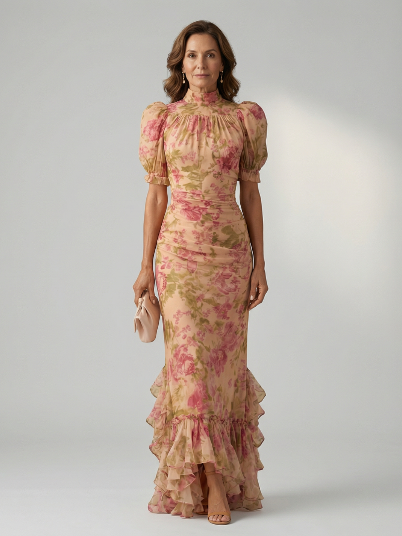 Vilma | Hoge Hals Maxi jurk