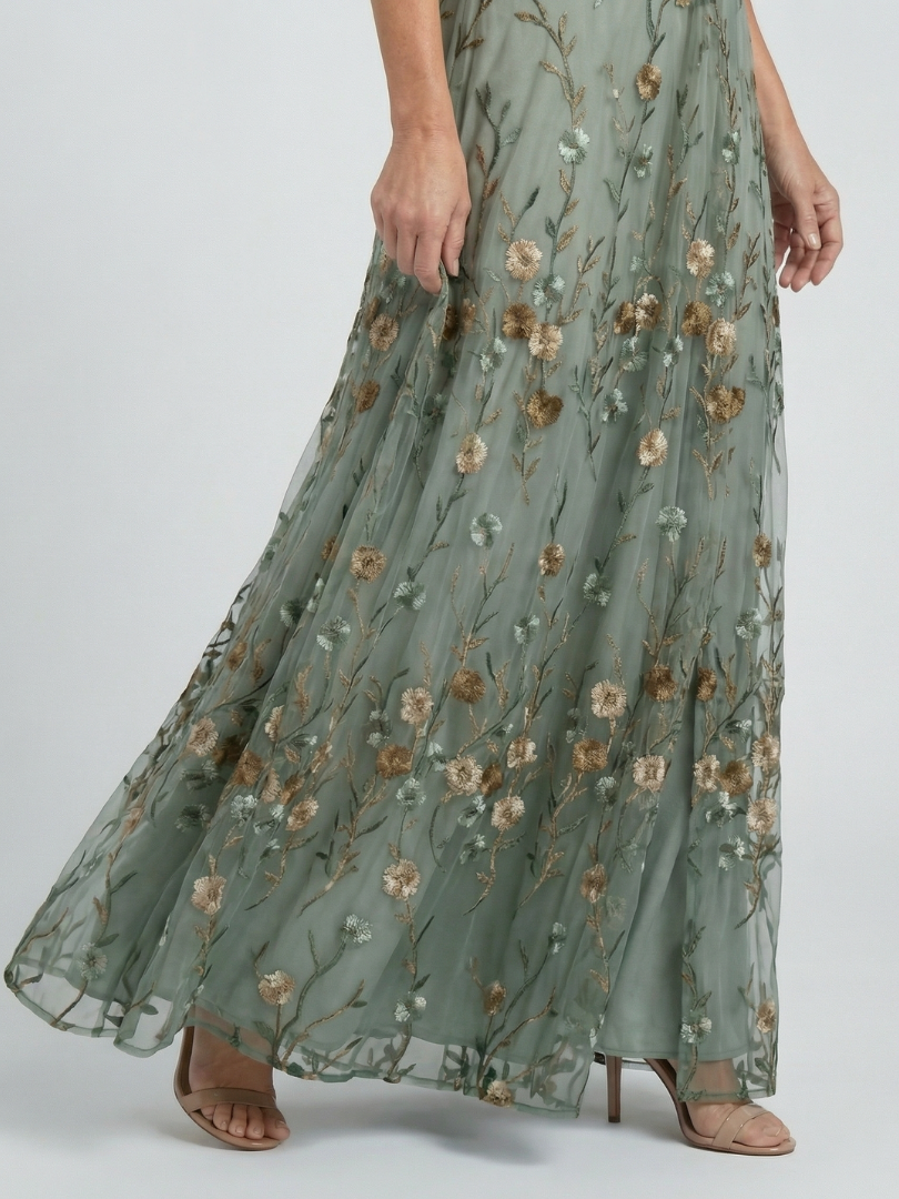 Stella | Bloemenprint Halter Maxi jurk