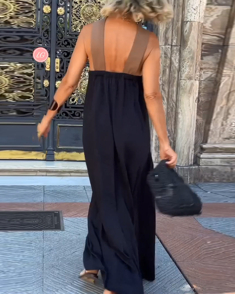 Zenviro - Elegante jurk met contrasterende kleur
