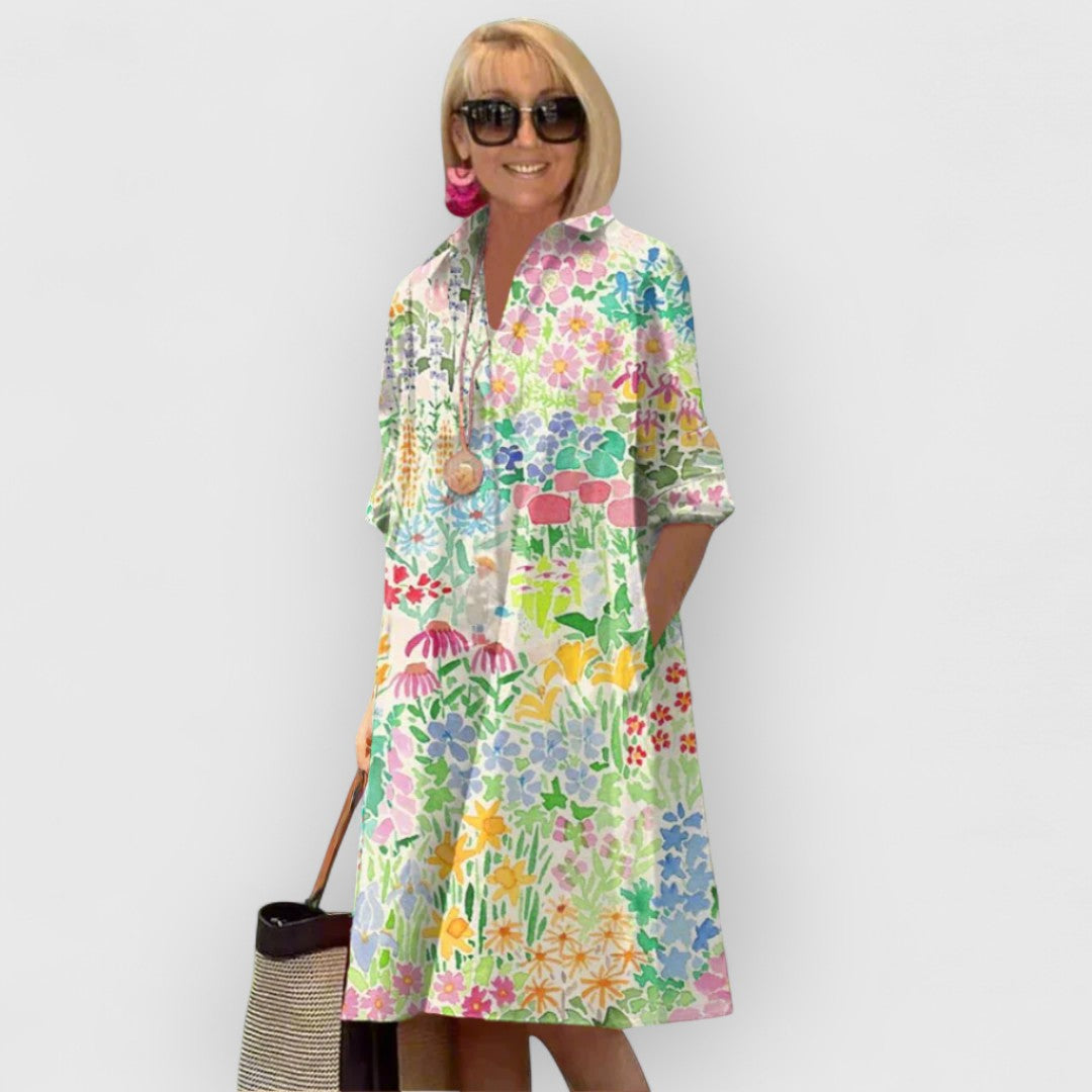 Zenviro – Premium bloemenprint comfortabele jurk