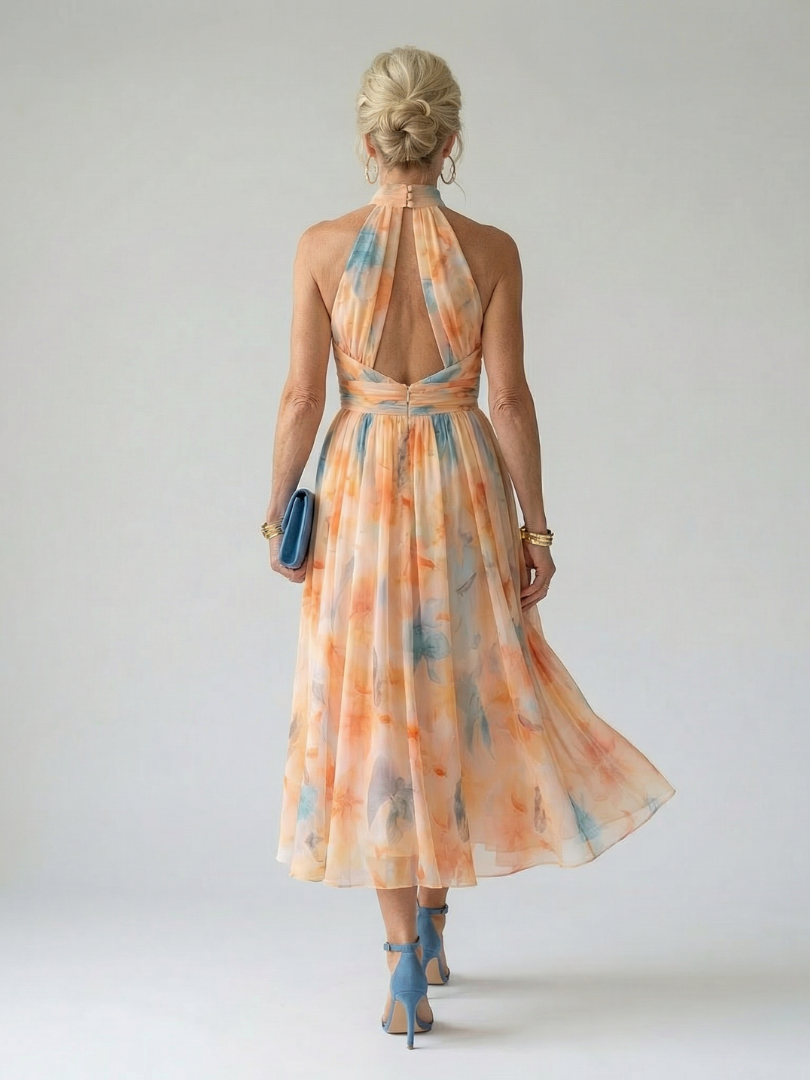 Mia | Zachte Halter Midi Jurk