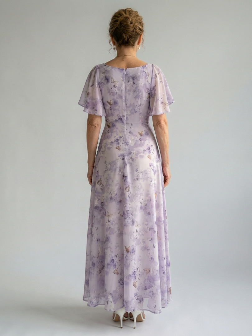 Vivian | Vlindermouw Midi Jurk