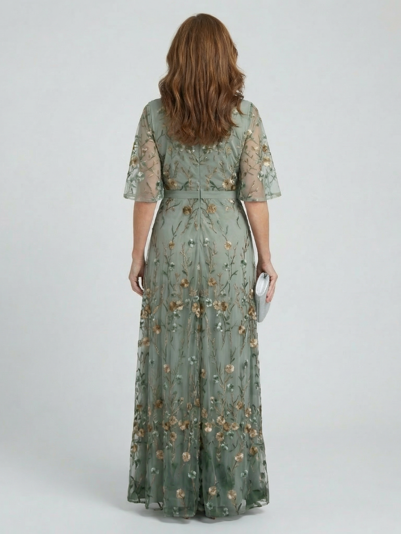 Stella | Bloemenprint Halter Maxi jurk