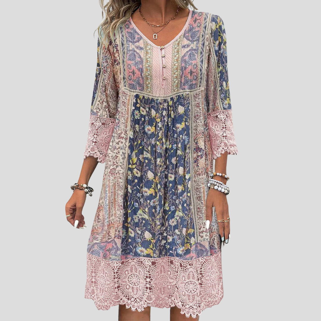 Falado – Boho-chique jurk met patroon