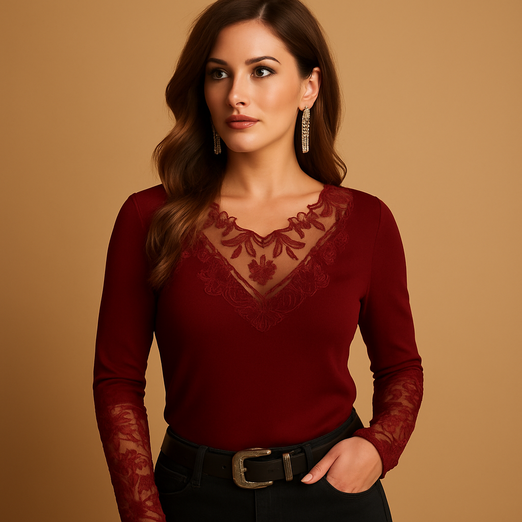 Iris | Kanten blouse met vrouwelijke pasvorm voor dames