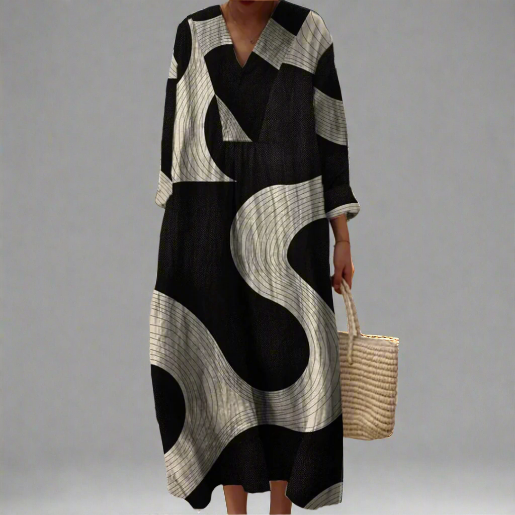 Zenviro™ - Abstracte vloeiende maxi-jurk