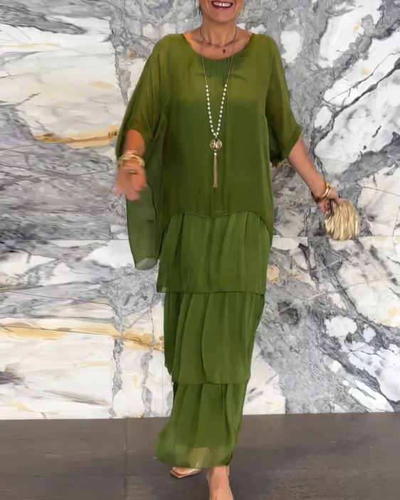 Zenviro - Elegante, soepel vallende maxi-jurk