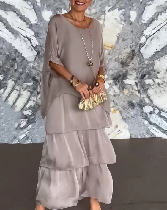 Zenviro - Elegante, soepel vallende maxi-jurk