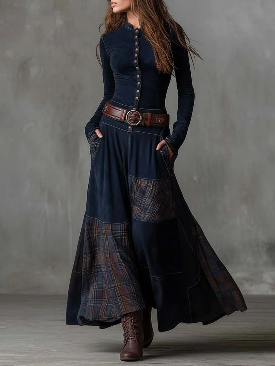 Zenviro™ | Michelle suède maxi-jurk