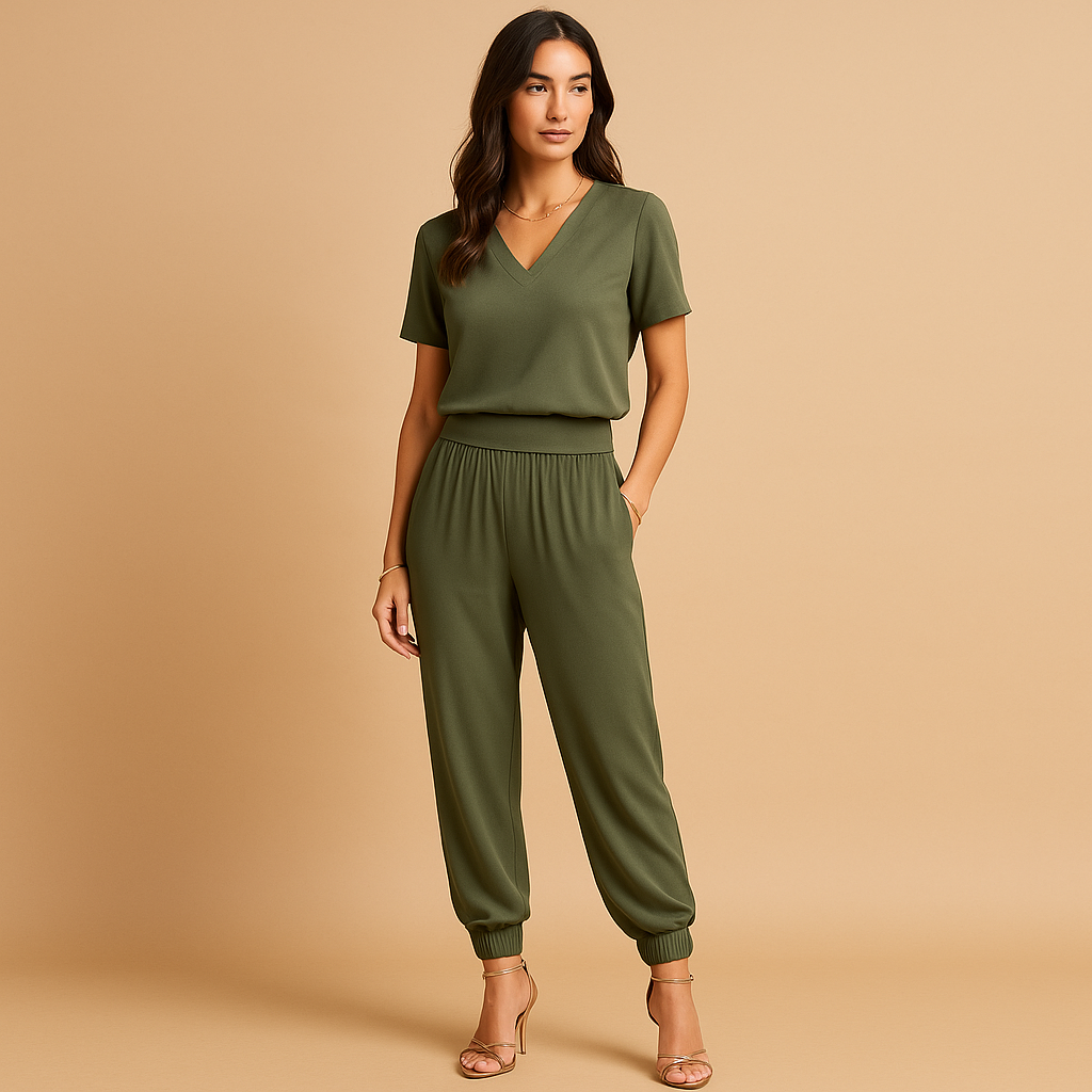 Bloemige dames set met top en broek | Marelle