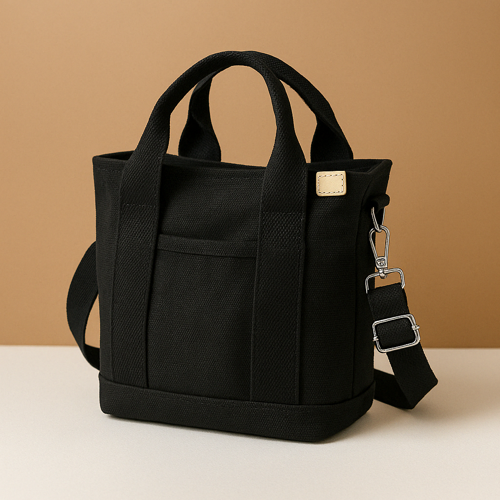 Canvas schoudertas met meerdere vakken voor dames | Nina