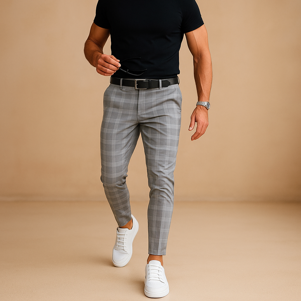 Casual geruite broek voor heren | Timo