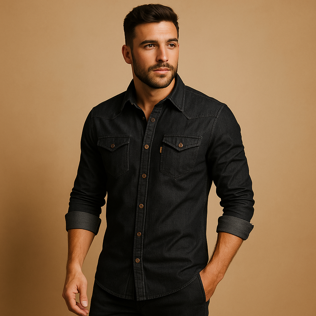 Casual katoenen shirt met lange mouwen voor heren | Guillem