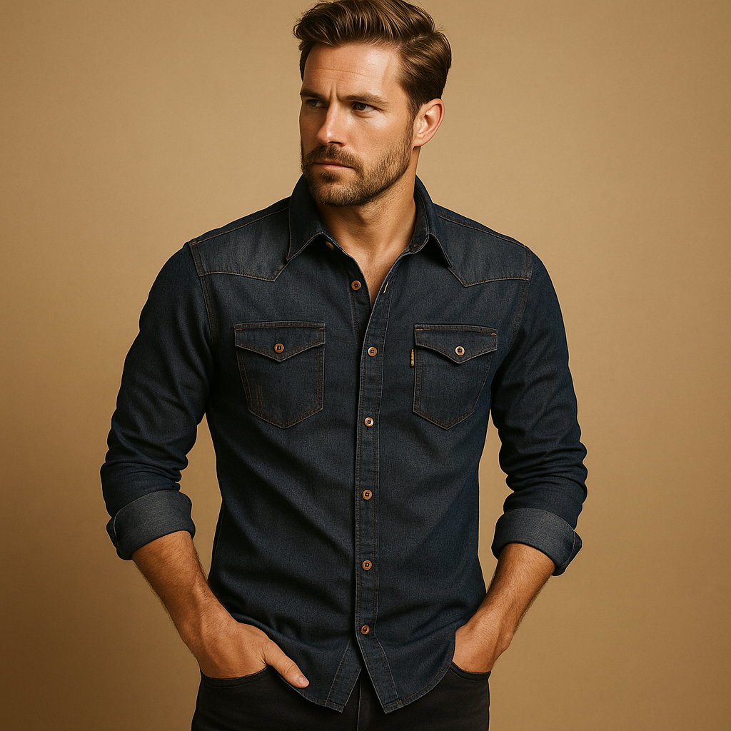 Casual katoenen shirt met lange mouwen voor heren | Guillem