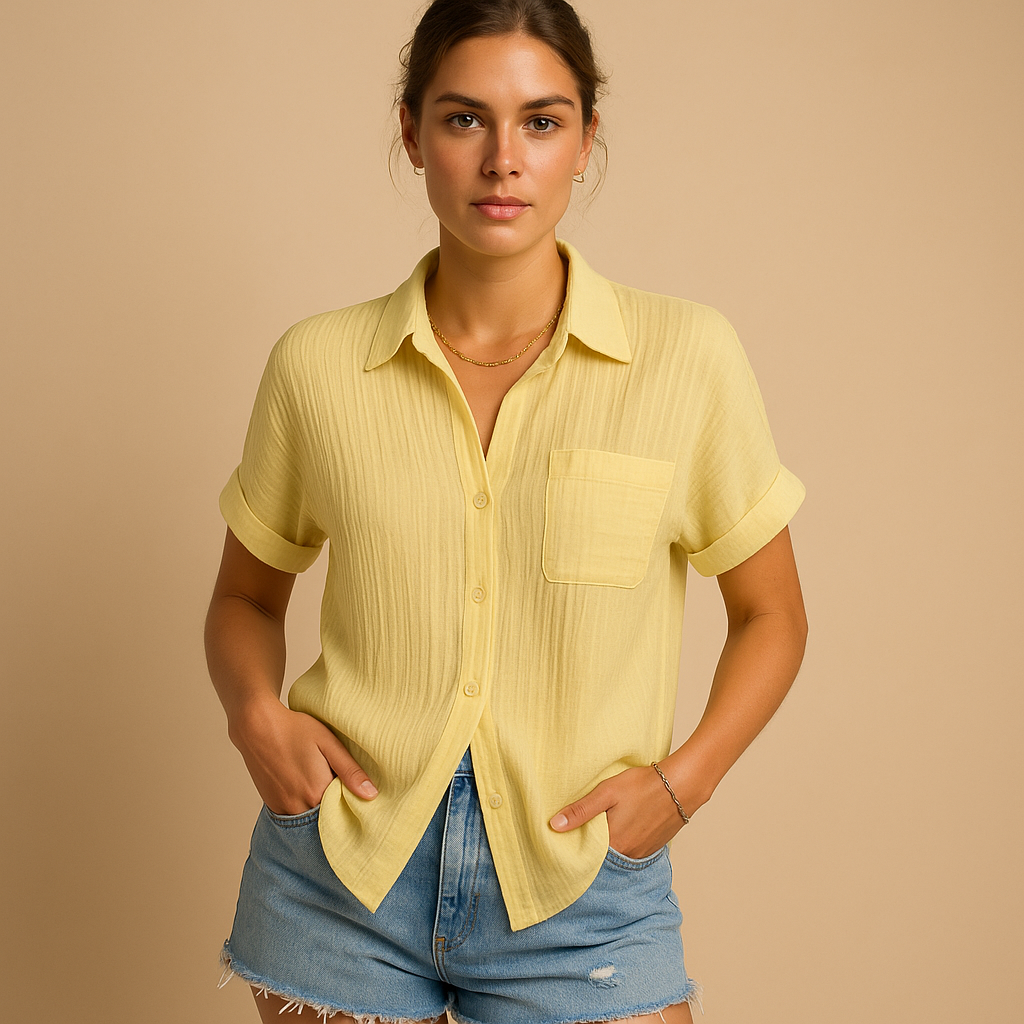 Elegante casual polo met korte mouwen voor dames | Danique