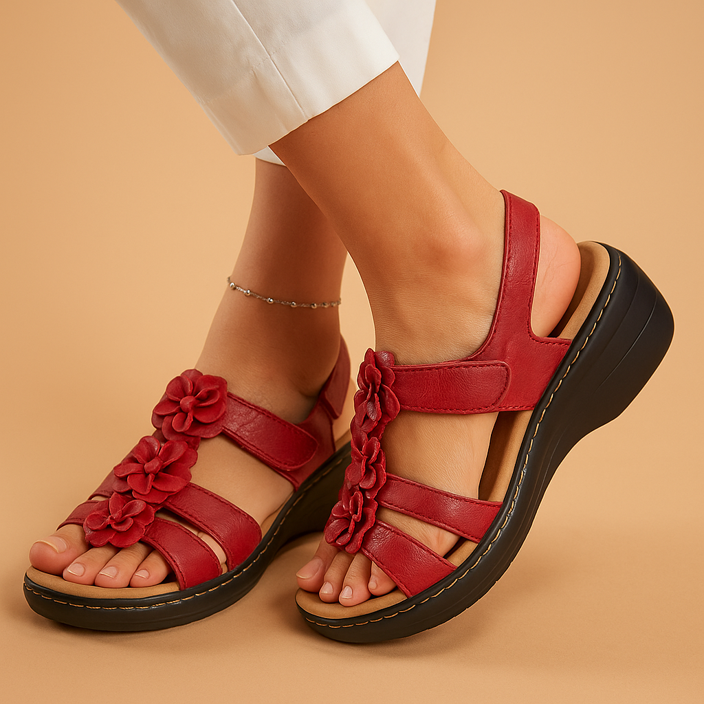 Comfort sandalen met bloemenmotief voor dames | Elvira
