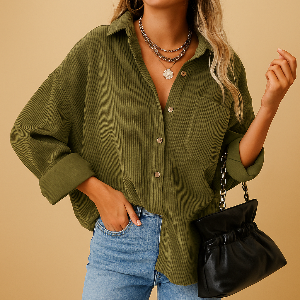 Corduroy gebreid jack voor dames | Annelies