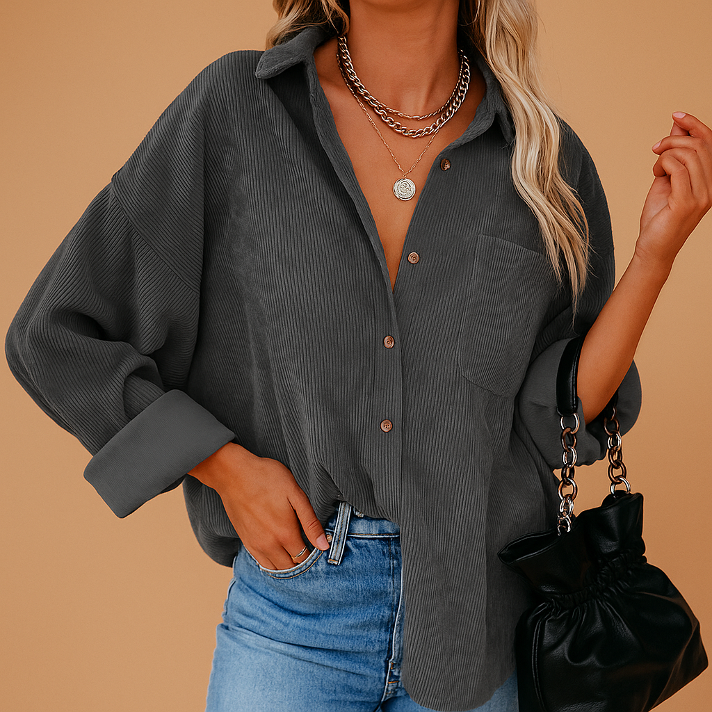 Corduroy gebreid jack voor dames | Annelies