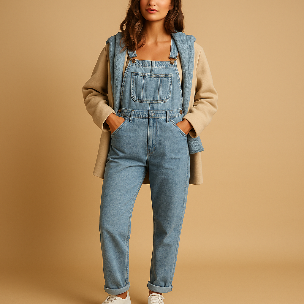 Denim salopette met verstelbare bandjes voor dames | Lieke