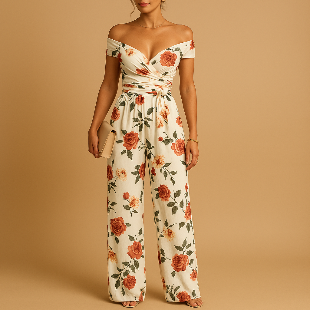 Juliette | Elegante off-shoulder jumpsuit met bloemenprint voor dames