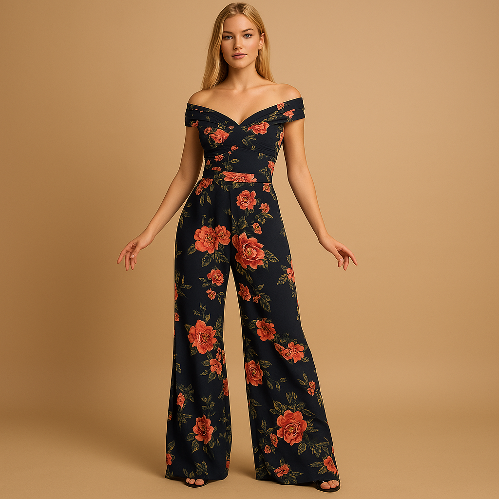 Juliette | Elegante off-shoulder jumpsuit met bloemenprint voor dames