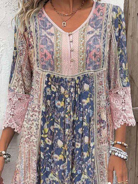 Falado – Boho-chique jurk met patroon
