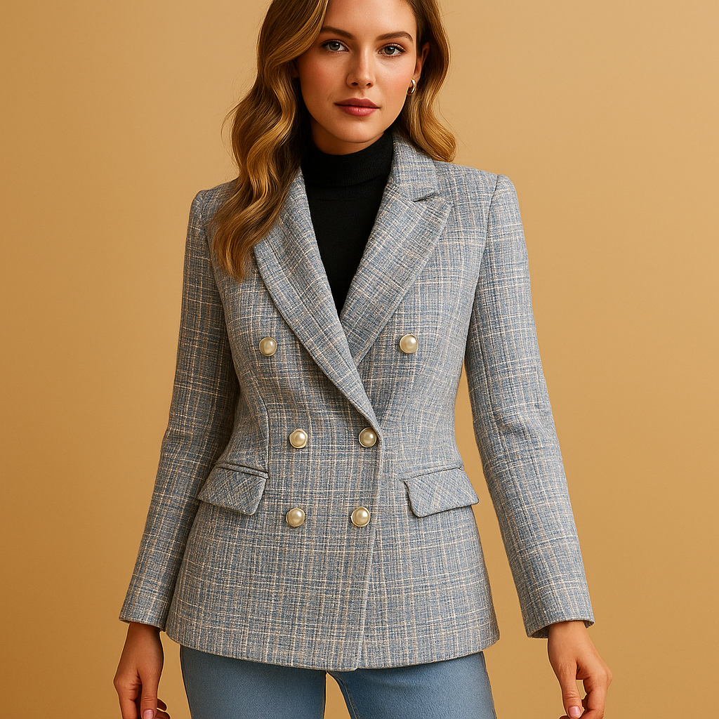 Geruite blazer met getailleerde pasvorm voor dames | Mirte
