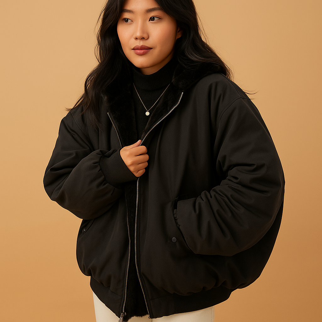 Korte winterjas met capuchon voor dames | Yara