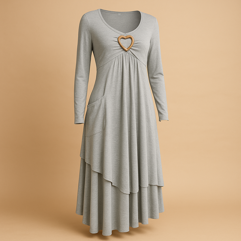 Lange A-lijn jurk met zakken voor dames | Loïs