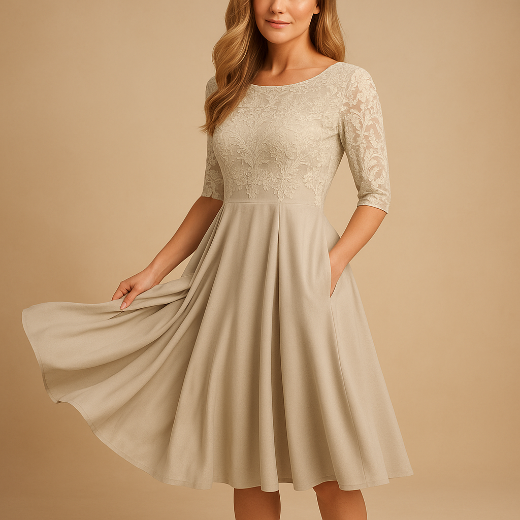 Lange zomerjurk met korte mouwen voor dames | Milou