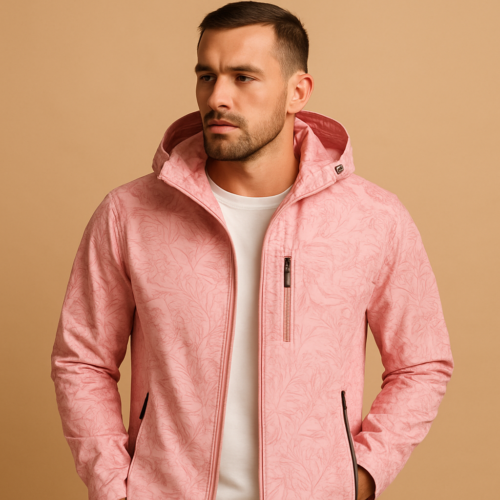 Lichtgewicht waterdichte jas met bladpatroon voor heren | Tobias