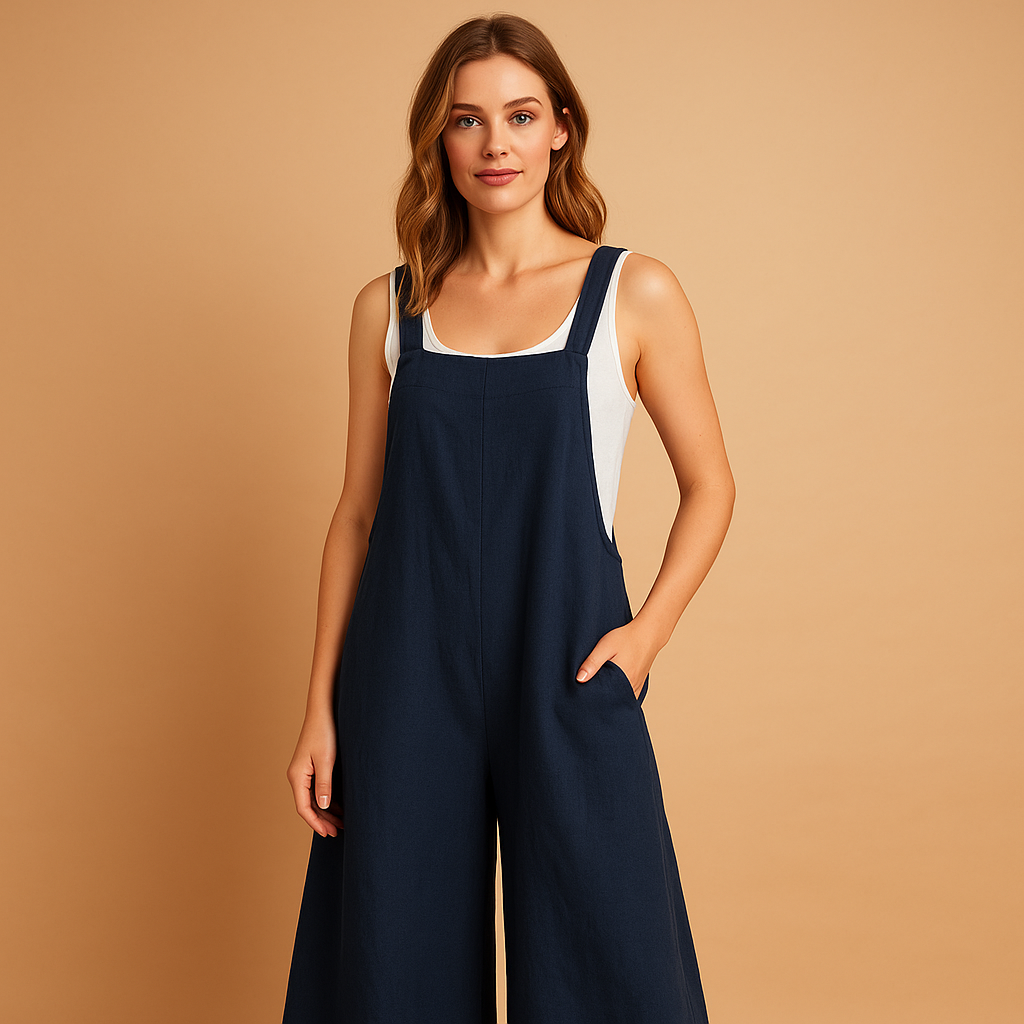 Luchtige jumpsuit met wijde pijpen voor dames | Elvira