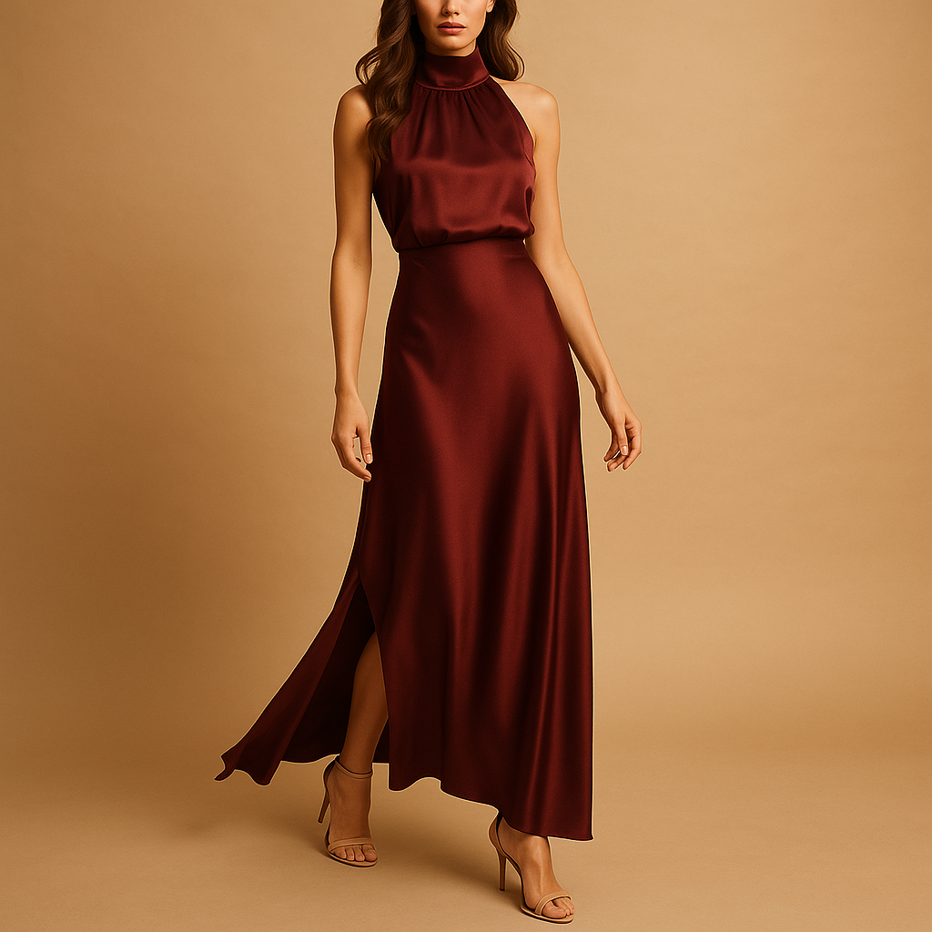 Maxi-jurk met hoge split en elegante pasvorm voor dames | Elvira