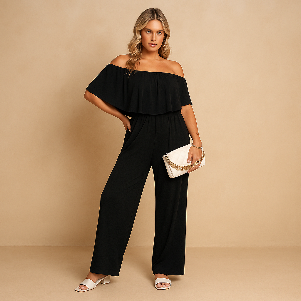 Off-shoulder zomer jumpsuit met los silhouet voor dames | Catrien