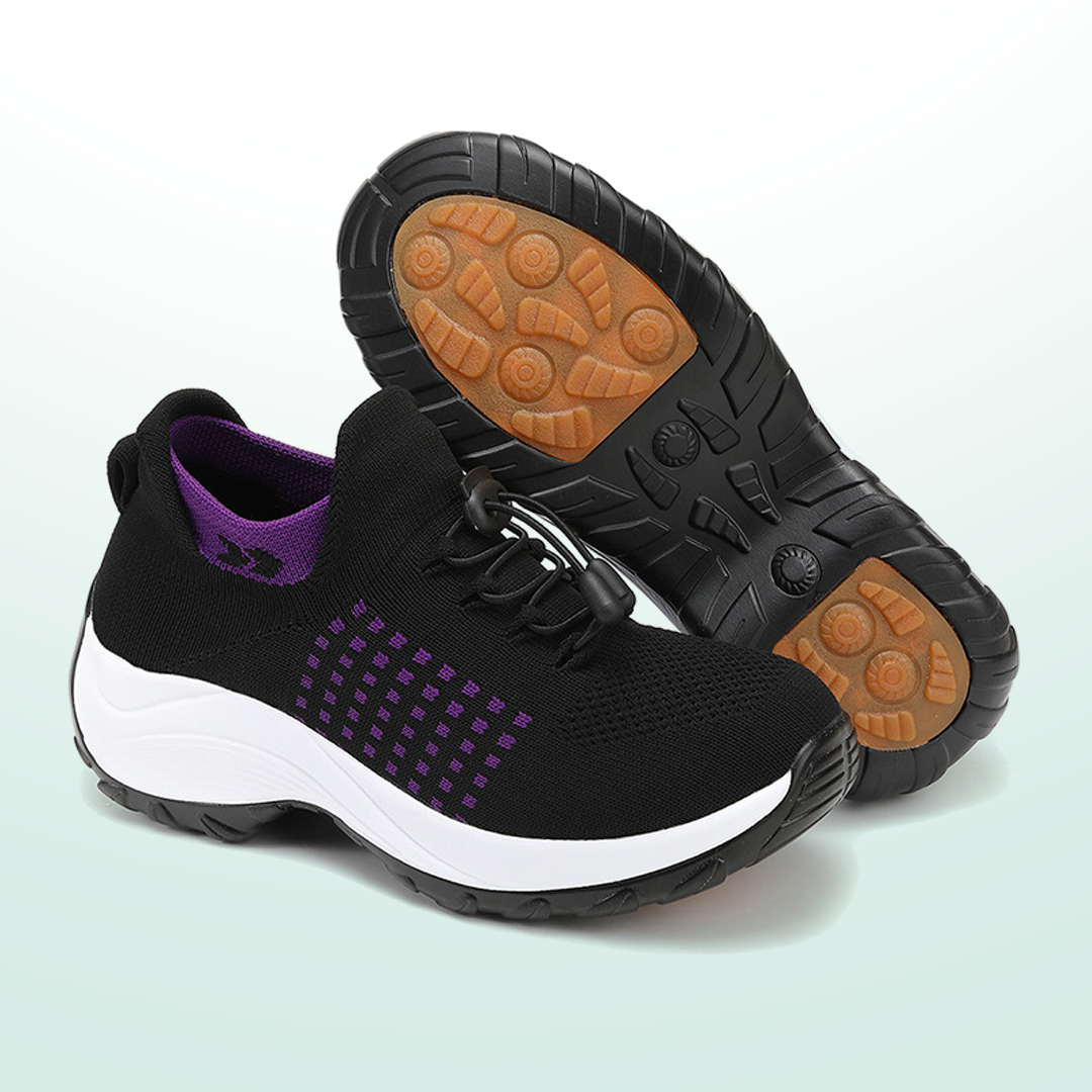 Ambulo Orthopedische Schoenen Gebreide Stof - Paars Zwart