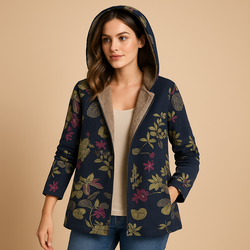 Omkeerbaar thermisch jack met capuchon voor dames | Yara