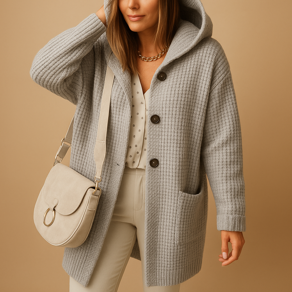 Open gebreid damesvest met lange voorkant | Jolien