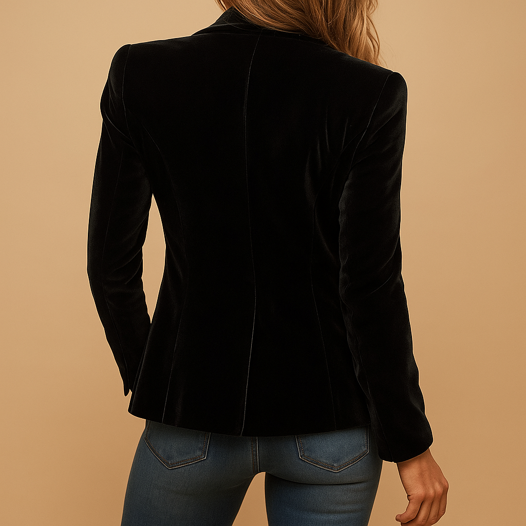 Retro slim-fit blazer met revers en zakken voor dames | Evelien
