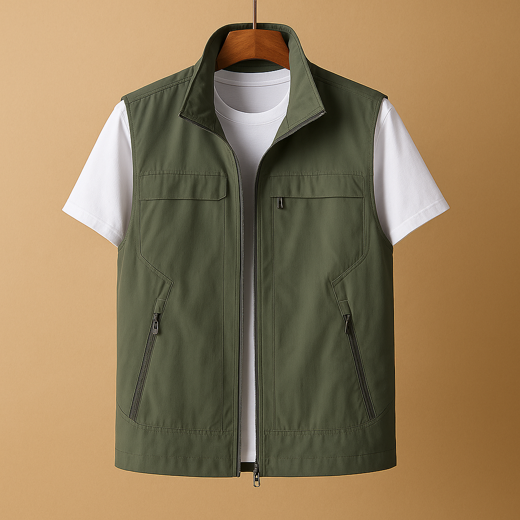 Sneldrogend outdoor cardigan met korte mouwen voor heren | Ruben