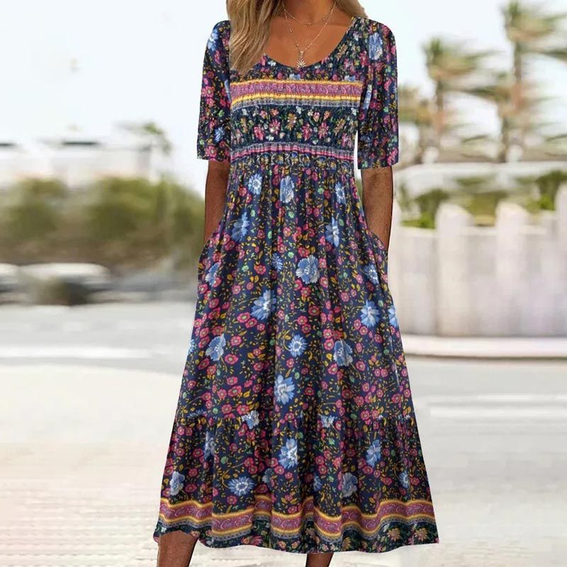 Falado – Elegante boho-jurk met print voor dames