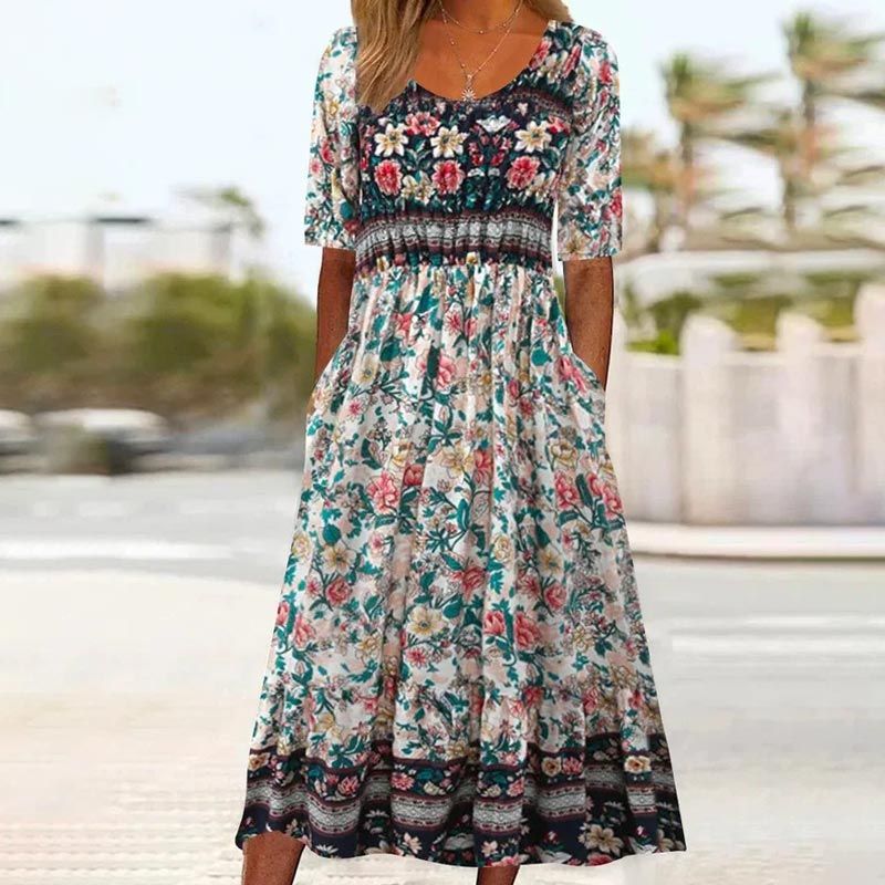 Falado – Elegante boho-jurk met print voor dames