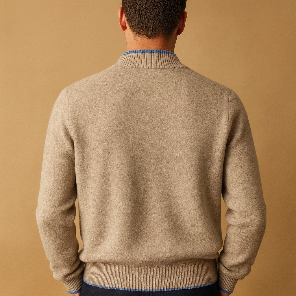 Vest met rits en gebreide kraag voor heren | Ruben