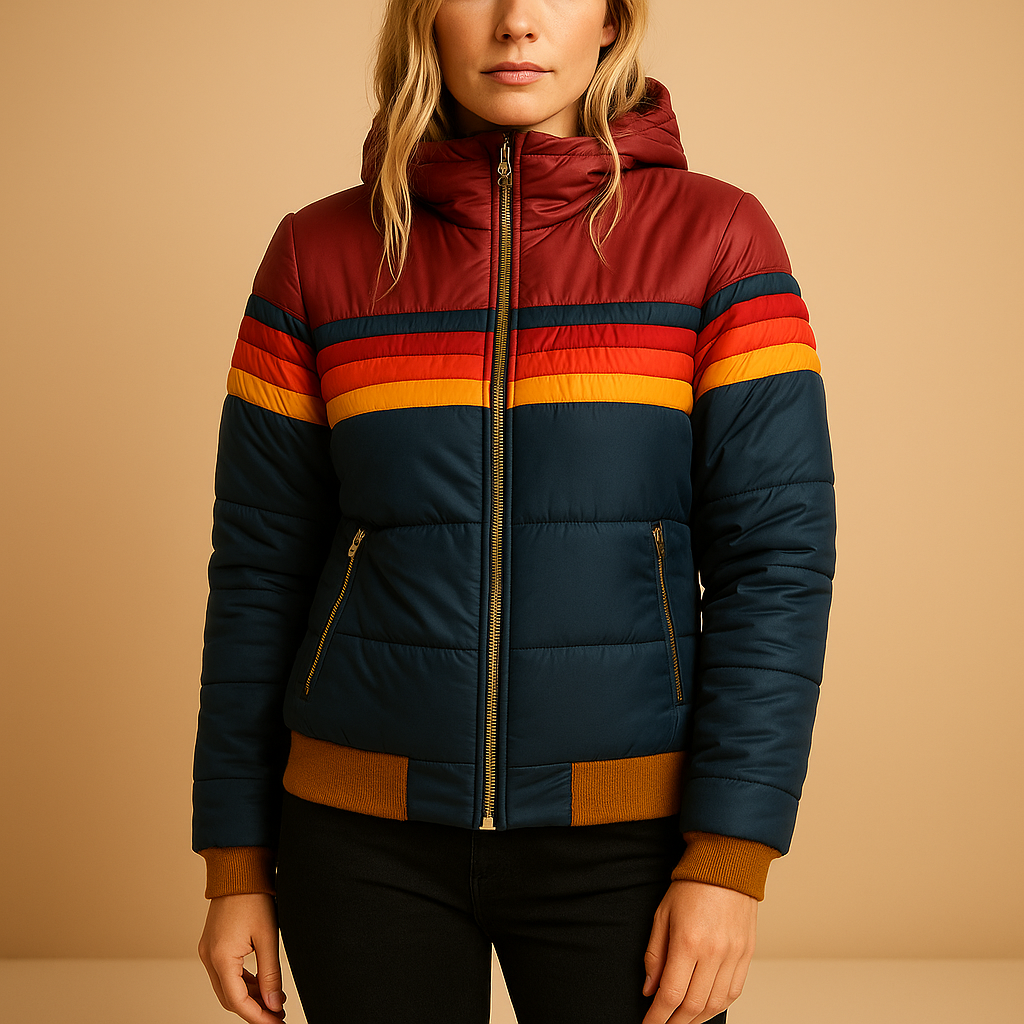 Warme gewatteerde winterjas met capuchon voor dames | Iris