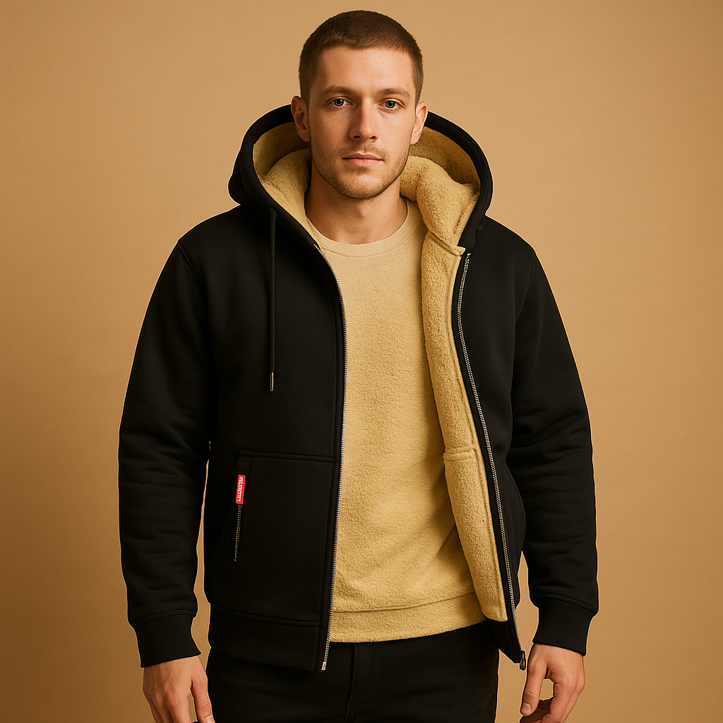 Warme hoodie met rits en capuchon voor heren | Koen