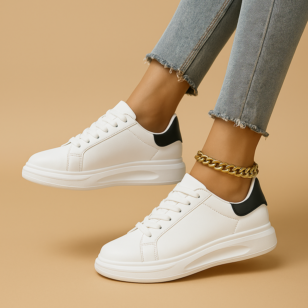 Witte sneakers met minimalistisch design voor dames | Jinte