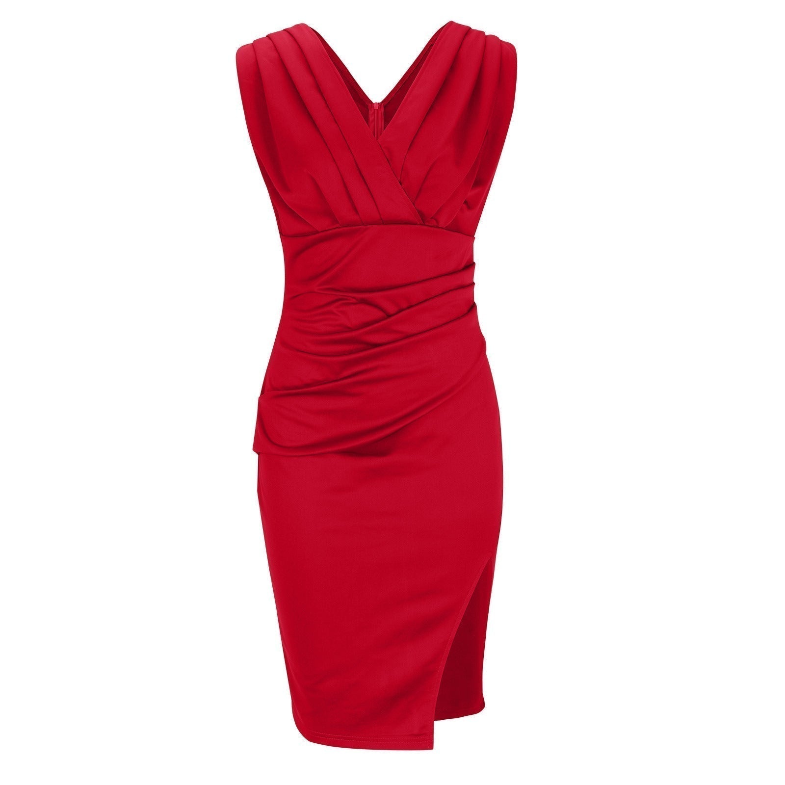 Falado – Elegante, figuuraccentuerende jurk met V-hals en split