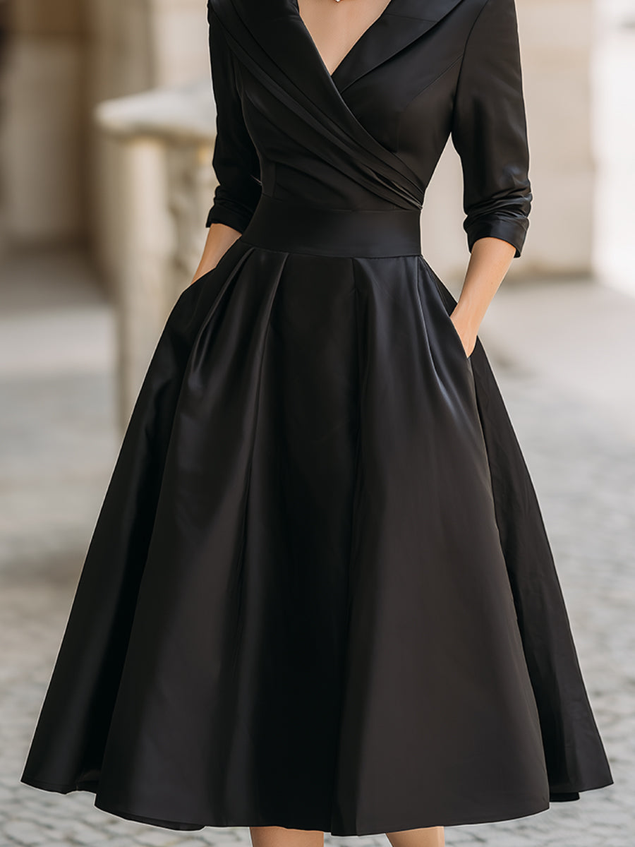 Zenviro - Elegante midi-jurk met subtiele glans
